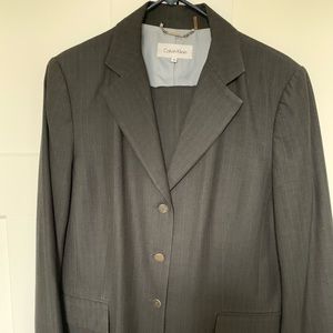 Pinstripe pants suit
